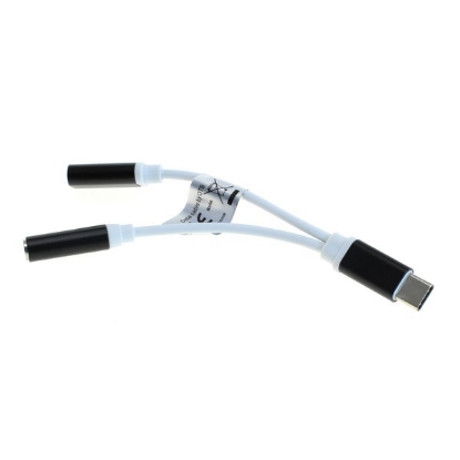 Picture of ADAPTOR CU CABLU 0,1M USB3.1, TIP C, TATA LA JACK 3.5MM STEREO MAMA + USB3.1, USB3.1 ADAP CM-CF3,5F/
