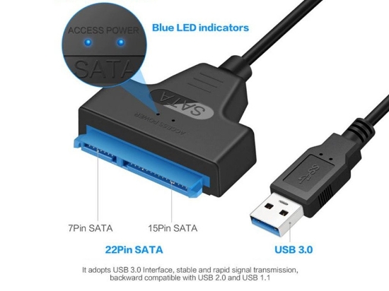 Picture of CONVERTOR USB 3.0 LA SATA 22PINI, USB3.0 CONV SATA22-BU