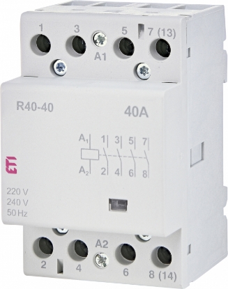Picture of CONTACTOR MODULAR 40A, 4P, 3MD, 230-240VAC, 4ND+0NI, R40-40 230 V