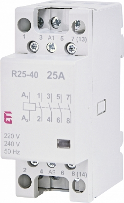 Picture of CONTACTOR MODULAR 25A, 4P, 2MD, 230-240VAC, 4ND+0NI, R25-40 230 V