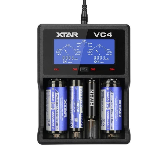 Picture of INCARCATOR LI-ION/NI-MH/NI-CD, 3.6V/3.7V LI-ION SI AAAA/AAA/AA/A/SC/C/D- 1 - 4 ACUMULATORI