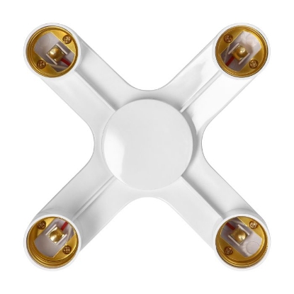 Imagine ADAPTOR DULIE, DE LA E27 LA 4X E27, ALB, LAT