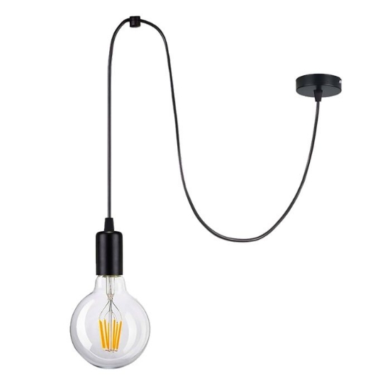 Imagine LAMPA SUSPENDATA LINO, 1X60W, E27, NEGRU, AD-LD