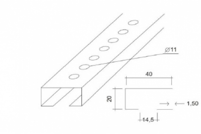 Imagine PROFIL SINA JGHEAB METALIC  40*20*1.5MM - 3M/BUC 12-183/B3