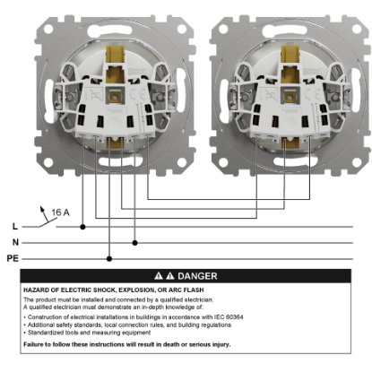 Imagine PRIZA ST SIMPLA 2P+E 16A 250V ANTRACIT SEDNA SDD, F.RAMA