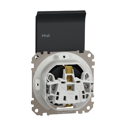 Imagine PRIZA ST CU CAPAC SIMPLA 2P+E 16A 250V, IP44, ANTRACIT  SEDNA SDD, F.RAMA