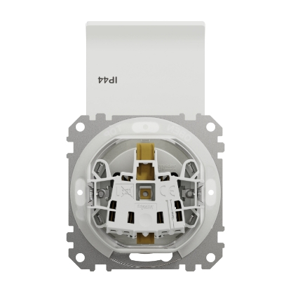 Imagine PRIZA ST CU CAPAC SIMPLA 2P+E 16A 250V, IP44, ALB SEDNA SDD, F.RAMA