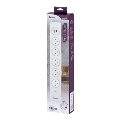Imagine PRELUNGITOR  7PR(5*2P+E/2*USB-A+C), 16A 1,5M, 3X1,5MMP, ALB CU SPD, EASY EJECT OR-AE