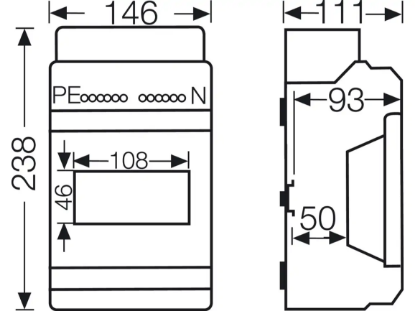 Imagine COFRET APARENT 6MD (1R* 6) IP65, GRI, USA TRANSPARENTA