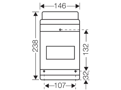 Imagine COFRET APARENT 6MD (1R* 6) IP65, GRI, USA TRANSPARENTA