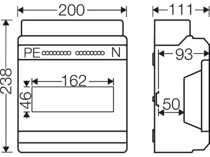 Imagine COFRET APARENT 9MD (1R* 9) IP65, GRI, USA TRANSPARENTA