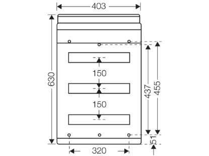 Imagine COFRET APARENT 54MD (3R*18) IP65, GRI, USA TRANSPARENTA