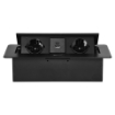 Imagine PRIZA MOBILIER, 2*2P+E, 2USB (TIP A+C, 3.6A), NEGRU, MARGINE FREZATA PLATA,