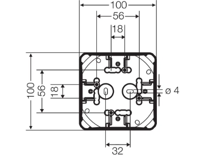 Imagine DOZA DERIVATIE PT 104*104* 70 MM, IP66, CU CLEME, POLICARBONAT NEGRU