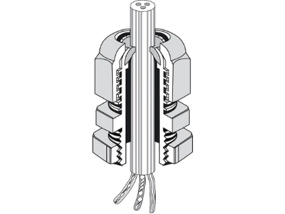 Imagine PRESETUPA M16*1,5MM REZIST. UV, GHEATA, COROZIUNE, LA TEMP. 960 °C, IP66/IP67/IP69, NEGRU