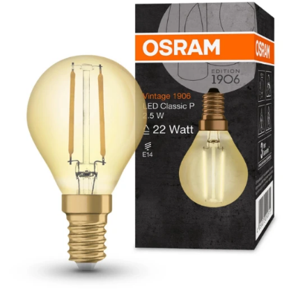 Imagine BEC LED E14 P, 2400K/ 210LM,  2.5W 230V, P45, DECORATIV FILAMENT GOLD