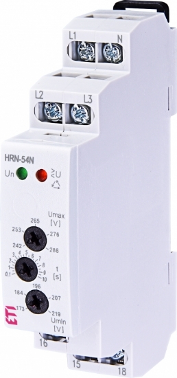 Imagine RELEU MONITORIZARE TENSIUNE, SUCCESIUNE FAZE, CU NUL, 8A, 400/230VAC, 1ND+0NI, HRN-54N,