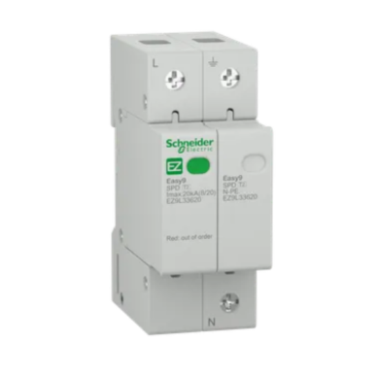 Imagine DESCARCATOR SUPRATENSIUNI, TIP T2, 1P+N 2MD, 275VAC, SPD, MOV+GDT, TT/TN-S, 20KA, EZ9L