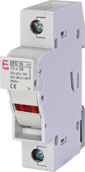 Imagine SEPARATOR 1P, FUZIBIL FI10*38MM, 690VAC, MAX 32A, AC 22B, CU LED, EFD 10 1P LED