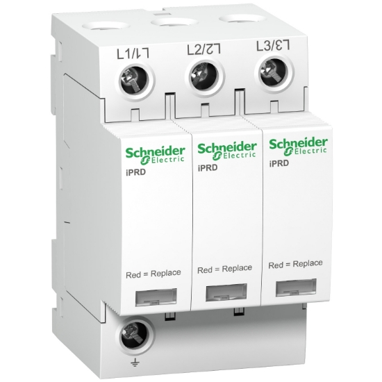 Imagine DESCARCATOR SUPRATENSIUNI, TIP T2, 3P 3MD, 350VAC, MOV+GDT, (TN-C/IT 230), 20KA, IPRD20 A9L