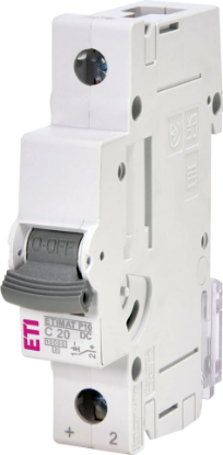 Imagine DISJUNCTOR MCB 1P, C 20A, VDC, 1MD, 10KA, ETIMAT P10-DC