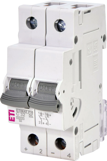 Imagine DISJUNCTOR MCB 2P, C 32A, VDC, 2MD, 10KA, ETIMAT P10-DC