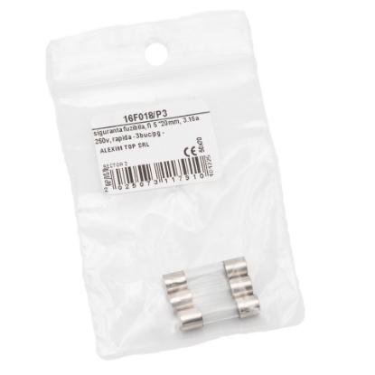Imagine SIGURANTA FUZIBILA, FI 5 *20MM, 3.15A 250V, RAPIDA - 3BUC/PG