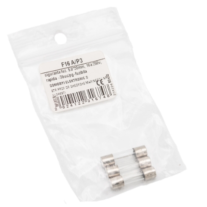 Imagine SIGURANTA FUZIBILA, FI  5 *20MM, 16A 250V, RAPIDA  - 3BUC/PG-
